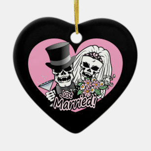 Alleen gehuwde Skulls Keramisch Ornament