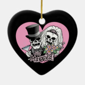 Alleen gehuwde Skulls Keramisch Ornament (Achterkant)