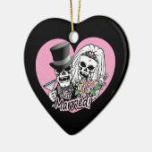 Alleen gehuwde Skulls Keramisch Ornament (Links)