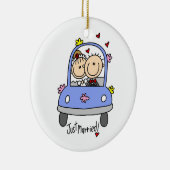 Alleen gehuwde T-shirts, bruidegom en cadeautjes Keramisch Ornament (Rechts)