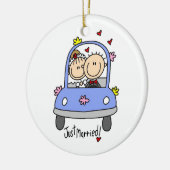 Alleen gehuwde T-shirts, bruidegom en cadeautjes Keramisch Ornament (Links)