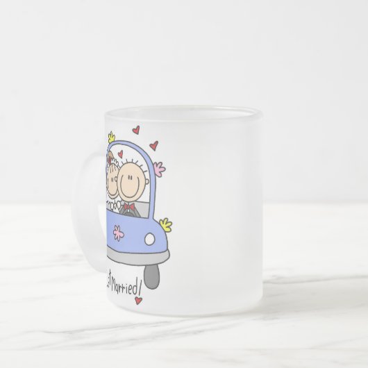 Alleen gehuwde T-shirts, bruidegom en cadeautjes Matglas Koffiemok (Voorkant links)