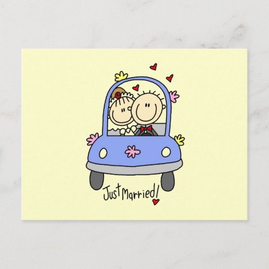 Alleen gehuwde T-shirts en cadeautjes met bruid en Aankondigingskaart (Voorkant)