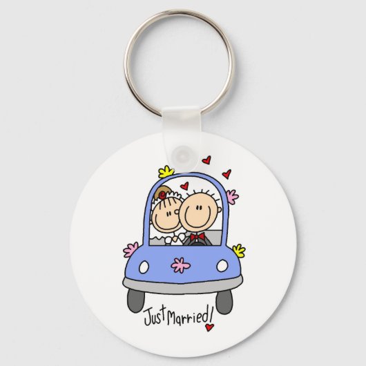 Alleen gehuwde T-shirts en cadeautjes met bruid en Sleutelhanger (Voorkant)