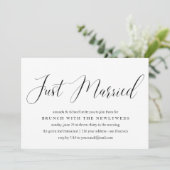 Alleen gehuwde typografie na bruiloft brunch kaart (Staand voorkant)