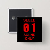 alleen geluid vierkante button 5,1 cm (Voorkant /achterkant)
