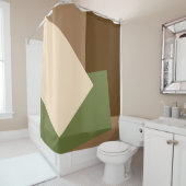 Alleen GEO-kleurstoffen met bruine beige olijfgroe Douchegordijn (In situ)