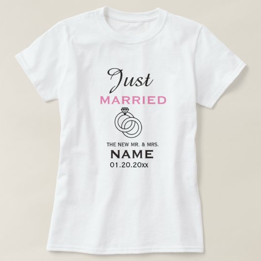 Alleen gepersonaliseerde T-Shirt met huwelijk (Design voorkant)