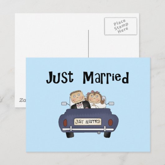 Alleen getrouwd aankondigingskaart (Voorkant / Achterkant)