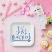 Alleen getrouwd Blauw Papieren Bordje (Feest)