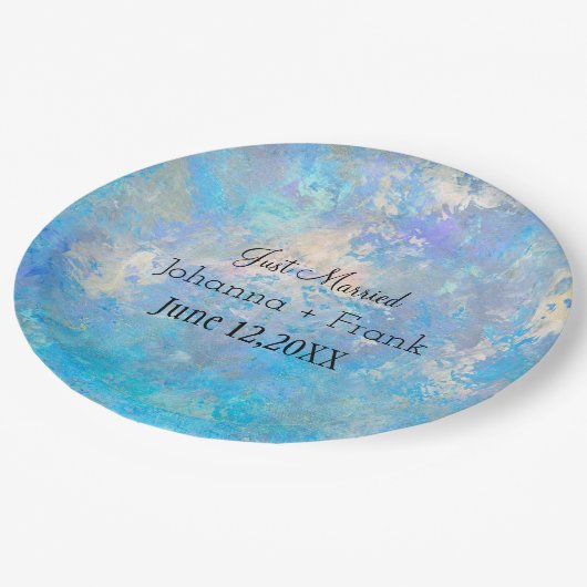 Alleen getrouwd Blauw Papieren Bordje (Gekanteld)