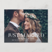 Alleen getrouwd | Elegant Two Photo Wedding Aankondigingskaart (Voorkant)