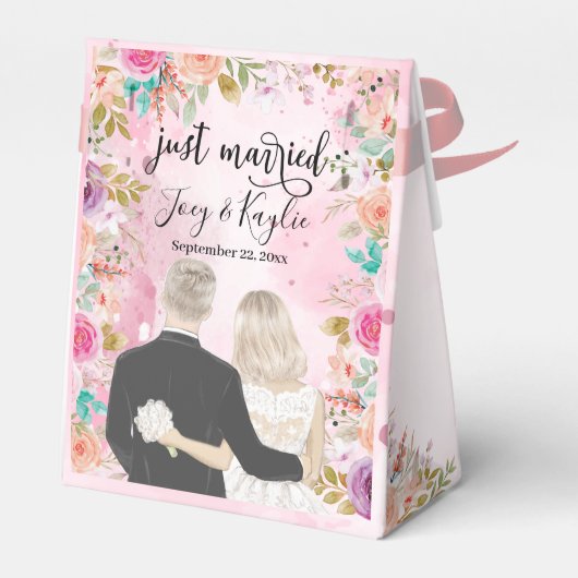 Alleen getrouwd | Illustratie Uitzicht paren achte Bedankdoosjes (Achterkant)