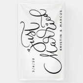 Alleen getrouwd | Jouw naam en datum toevoegen Spandoek (Verticaal)