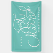 Alleen getrouwd | Jouw naam en datum toevoegen Spandoek (Verticaal)