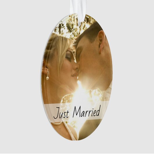 Alleen getrouwd Mr en Mrs Wedding Foto Ornament (voorkant)