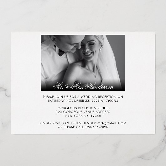 Alleen getrouwd | Ontvangst van bruinhuwelijken do Folie Uitnodiging (Achterkant)