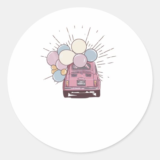 Alleen getrouwd ronde sticker (Voorkant)
