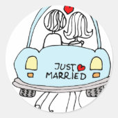 Alleen getrouwd ronde sticker (Voorkant)