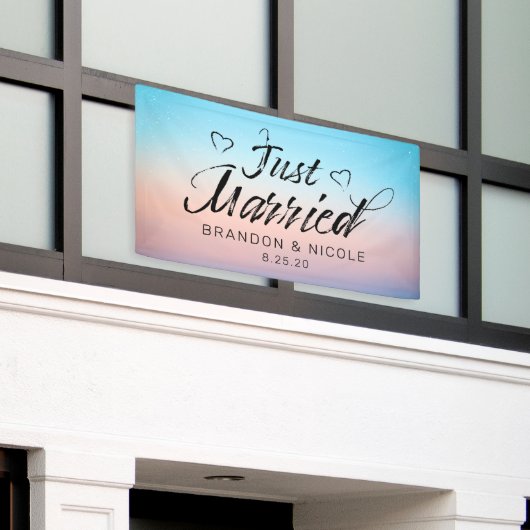 Alleen getrouwd spandoek (Buitenkant Gebouw)