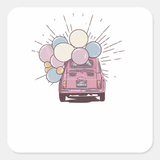 Alleen getrouwd vierkante sticker (Voorkant)