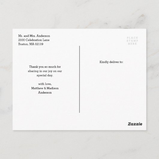 Alleen getrouwd | Weddenschap Hartelijk dank Brief Briefkaart (Achterkant)