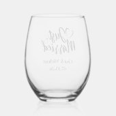 Alleen getrouwd wijnglas zonder voet (Achterkant)