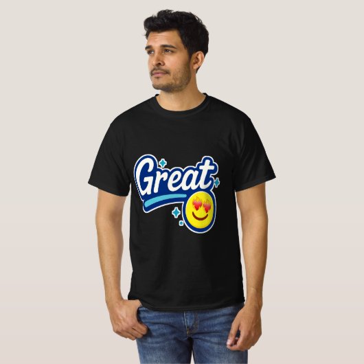 Alleen geweldige vibes - Love Eyes Emoji T-shirt (Voorkant volledig)