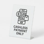 Alleen girale betaling, bord met tafelblad en deta reclamebord met voetstuk (Voorkant)