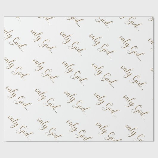 "Alleen God." Gold Text White Cadeaupapier (Vlak)
