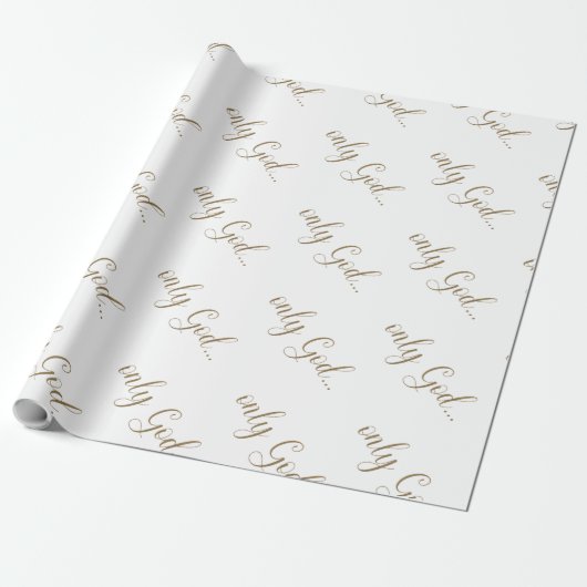 "Alleen God." Gold Text White Cadeaupapier (Uitgerold)