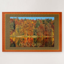 Alleen God herfst Scene Foto Jigzaag Puzzle