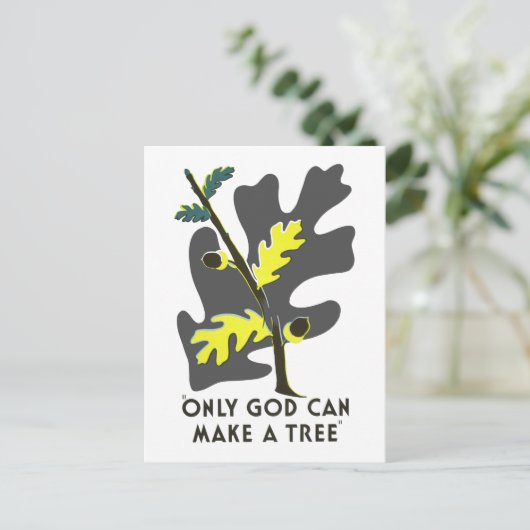 Alleen God kan een boom maken Briefkaart (Staand voorkant)