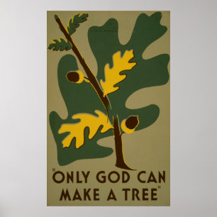 Alleen God kan een WPA Vintage Poster van de Boom