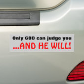 Alleen God kan oordelen... Bumpersticker (Op auto)