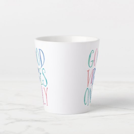 Alleen goede blokjes - kleurrijke Waterverf Typogr Latte Mok (Voorkant)