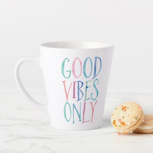 Alleen goede blokjes - kleurrijke Waterverf Typogr Latte Mok (In situ)