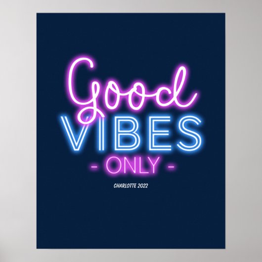 Alleen goede blokjes Neon Sign Typografie Aangepas Poster (Voorkant)