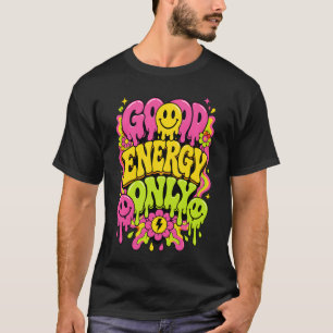 Alleen Goede Energie Trippy Smeltende Smiley T-shirt