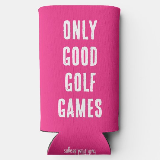 "Alleen goede golfspellen." Grappig citaat. magent Seltzer Blikjeskoeler (Achterkant)