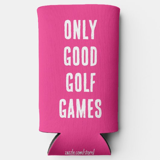 "Alleen goede golfspellen." Grappig citaat. magent Seltzer Blikjeskoeler (Voorkant)