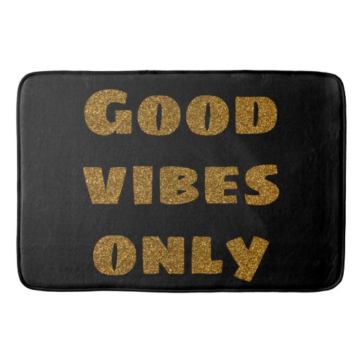 Alleen goede steekproeven | Zwarte en Golden Glitt Badmat (Voorkant)