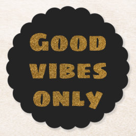 Alleen goede steekproeven | Zwarte en Golden Glitt Kartonnen Onderzetters