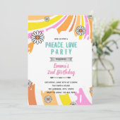 Alleen goede vibe 60s thema uitnodiging (Staand voorkant)