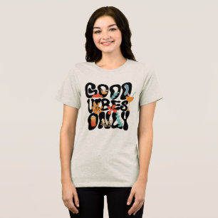 Alleen Goede Vibes Abstract Tropische Cocktail Tri-Blend Shirt