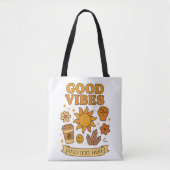 Alleen Goede Vibes – Bewerkbare Kunst Tote Bag (Voorkant)