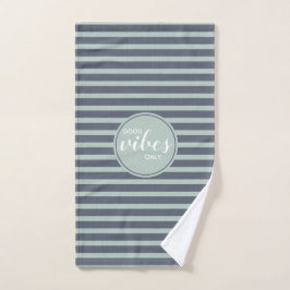 Alleen Goede Vibes Blauwe & Groene Typografie Oefe Handdoek