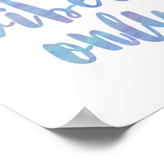 Alleen goede vibes blauwe Waterverf Poster (Hoek)