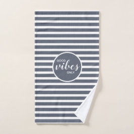 Alleen Goede Vibes Blauwe Witte Typografie Oefenin Handdoek