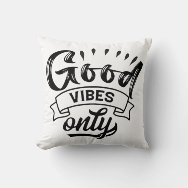 Alleen Goede Vibes Borsteltypografie Kussen (Voorkant)